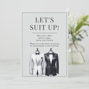 Suit Up Groomsman Usher Best Man Tuxedo Invitation