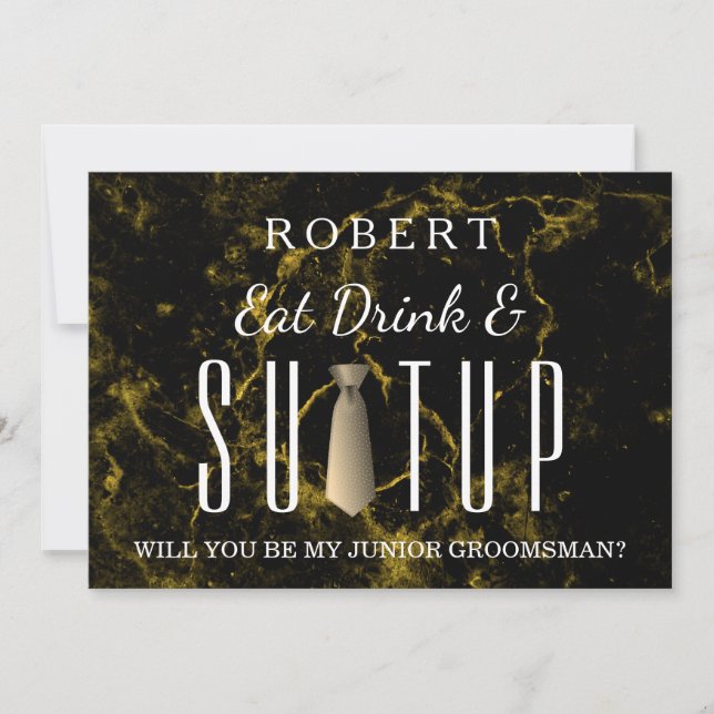 Suit-up Will you be my groomsman Invitation (Front)