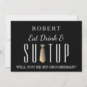 Suit-up Will you be my groomsman Invitation