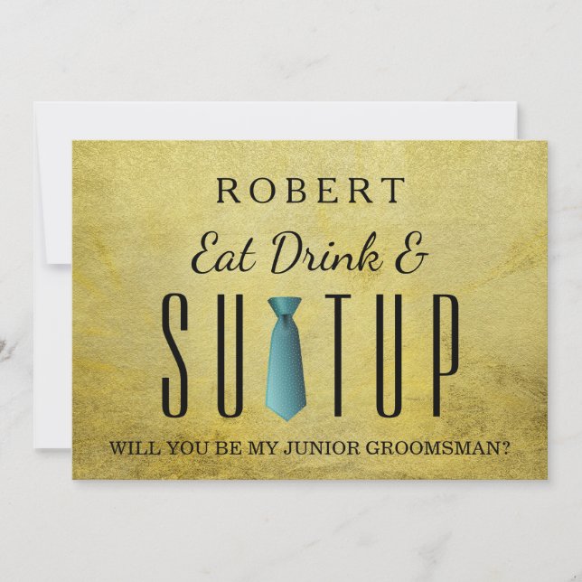 Suit-up Will you be my groomsman Invitation (Front)