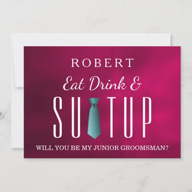 Suit-up Will you be my groomsman Invitation (Front)