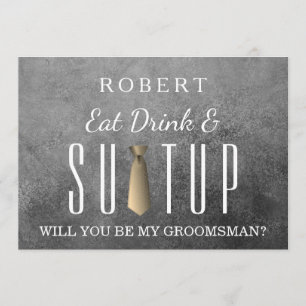 Suit-up Will you be my groomsman Invitation
