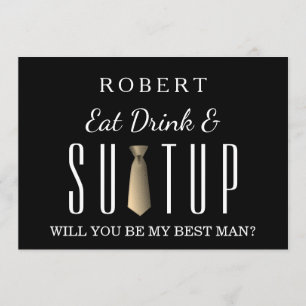 Suit-up Will you be my groomsman Invitation