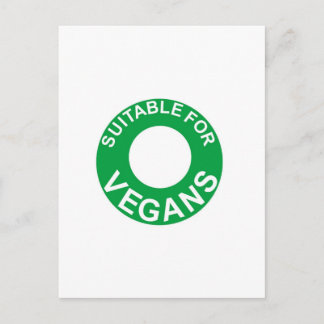 suitable for vegans postcard