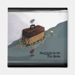 Suitcase Birds Magnet