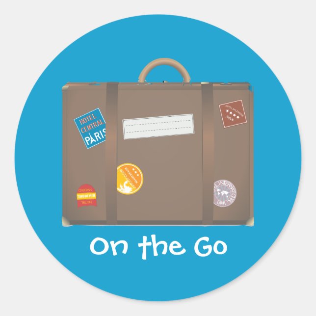 Suitcase template classic round sticker (Front)