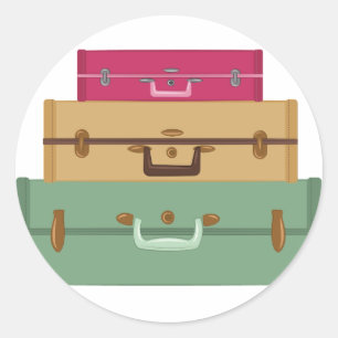 Suitcases Classic Round Sticker