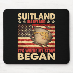 Suitland Maryland Usa Flag 4th Of July Mouse Pad