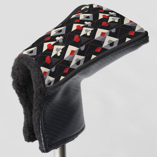 Suits of playing cards in poker.  golf head cover (3/4 Front)