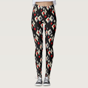 Suits of playing cards in poker. leggings