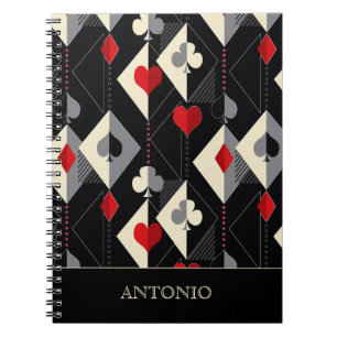 Suits of playing cards in poker. notebook