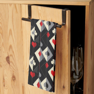 Suits of playing cards in poker. tea towel