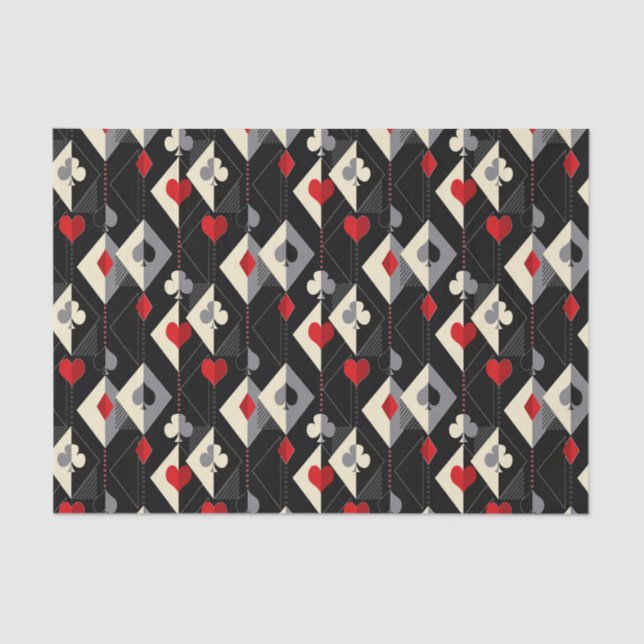 Suits of playing cards in poker.  tissue paper (Front)