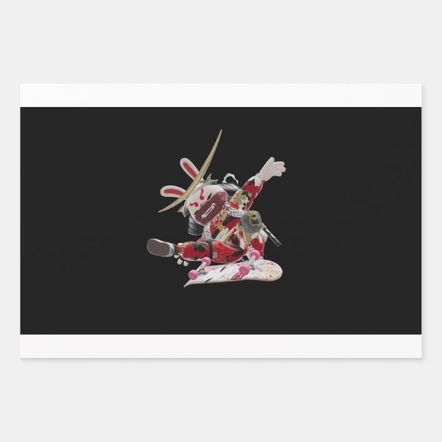 Suji Samurai Skater v3 NFT Artisans SamurAI Wrapping Paper Sheet (Front)