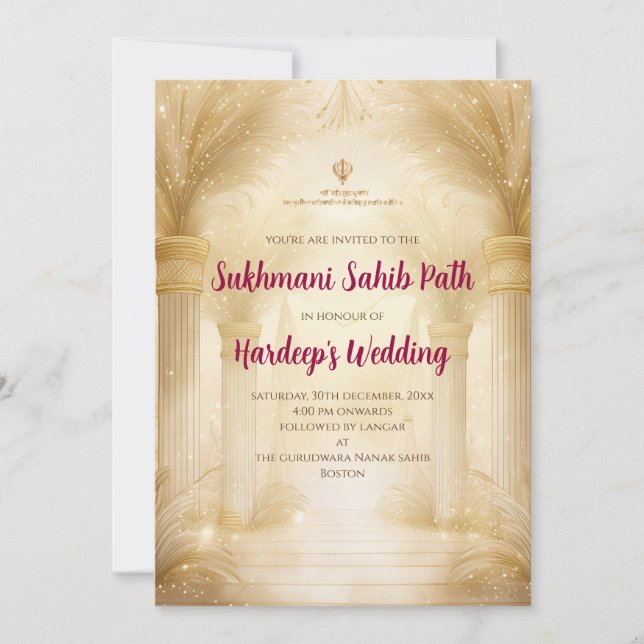 Sukhmani Sahib invitation as Akhand Path invite (Front)