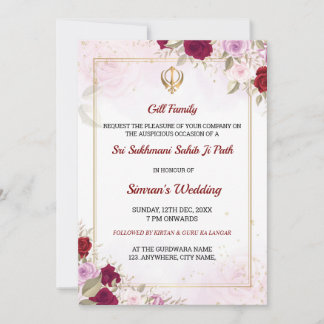 Sukhmani Sahib Path Invitation Card