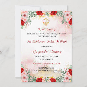 Sukhmani Sahib Path Wedding Invitation