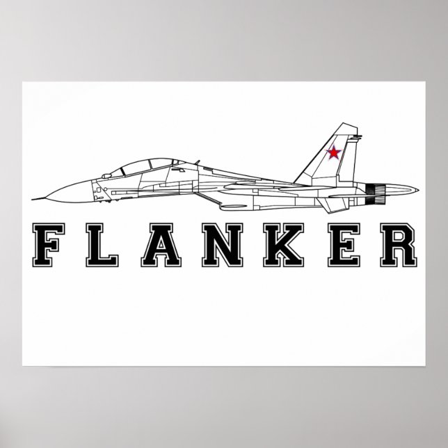 SUKHOI SU-30 FLANKER RUSSIAN AIR FORCE JET FIGHTER POSTER (Front)