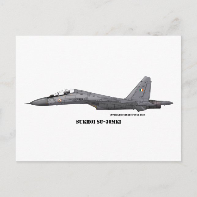 Sukhoi SU-30MKI  Postcard (Front)