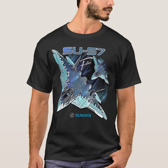 Sukhoi Su-57 Stealth Multirole Fighter Aircraft T-Shirt (Front)
