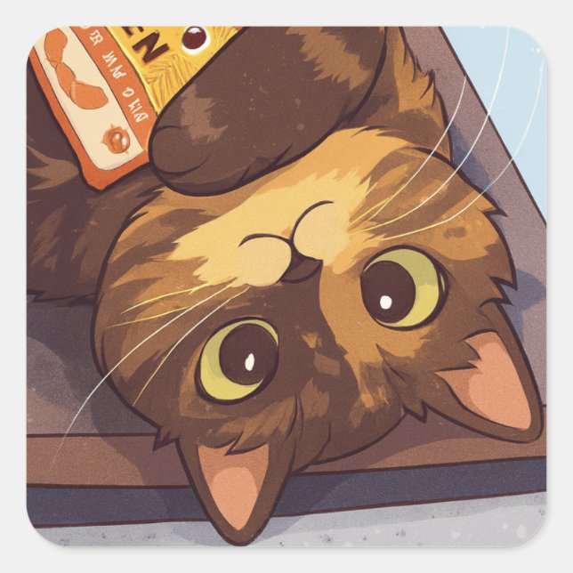 Suki Loves Ramen Noodles Square Sticker (Front)