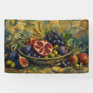 Sukkah Banner, Seven Species Israel Sukkot Banner