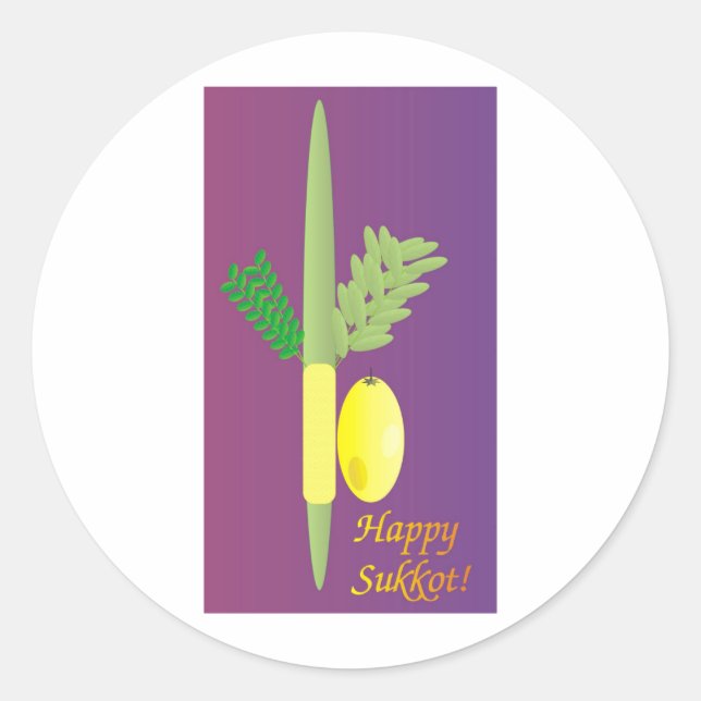 Sukkot 4 minim classic round sticker (Front)