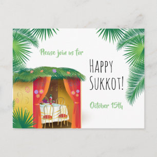 Sukkot Festival Party Sukkah Lulav & Etrog  Postcard