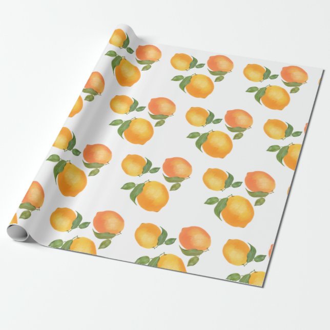 Sukkot gift wrapping  lemon pattern paper (Unrolled)