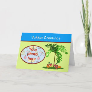 Sukkot Jewish holiday custom photo add photo Card