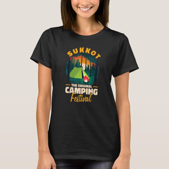Sukkot The Original Camping Festival Sukkah Lulav  T-Shirt (Front)