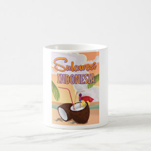 Sulawesi Indonesia vintage style travel poster Coffee Mug
