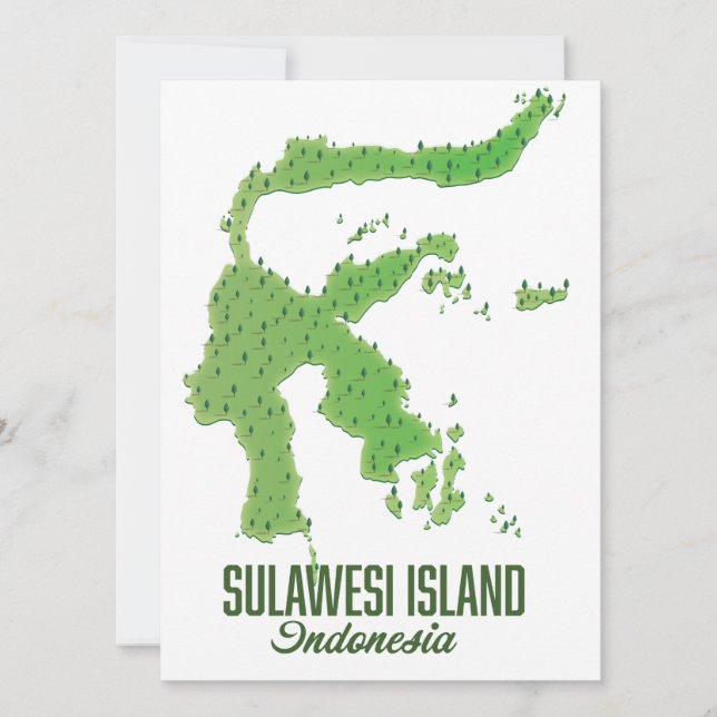 Sulawesi island Indonesia map (Front)