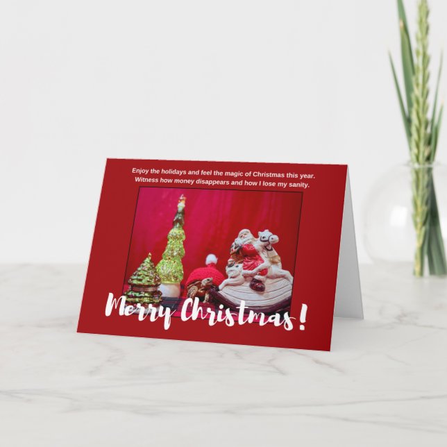 Sulcata Tortoise and Santa Claus Christmas quote Card (Front)