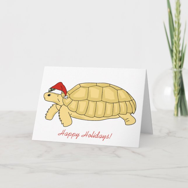 Sulcata Tortoise Christmas Card (Front)