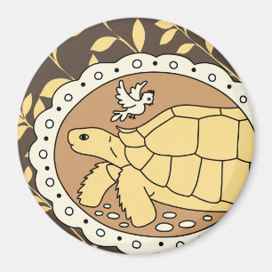 Sulcata Tortoise Magnet (brown oval)