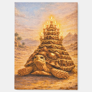 Sulcata Tortoise queen pyramid birthday cake Magnet