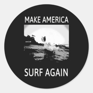 Sulfing Lover Make American Surf Again Classic Round Sticker