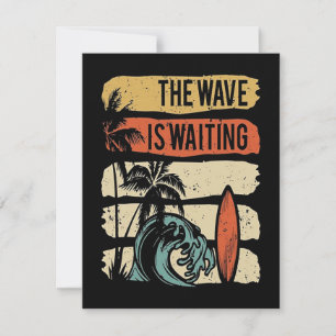 Sulfing Lover  The Vintage The Wave Is Waiting Thank You Card