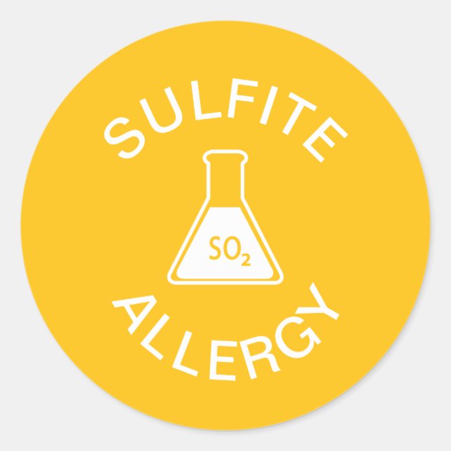 Sulfite Allergy Alert Classic Round Sticker (Front)