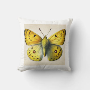 Sulfur butterfly Colias 130924IREF208 - Watercolor Cushion