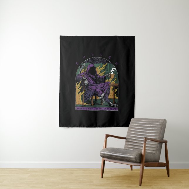 Sullen Grim Reaper Tapestry (In Situ)