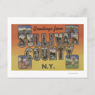 Sullivan County, New York - Large Letter Scenes Postcard