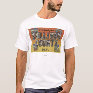 Sullivan County, New York - Large Letter Scenes T-Shirt