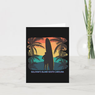 Sullivan's Island South Carolina Sc Palm Tree Surf Card