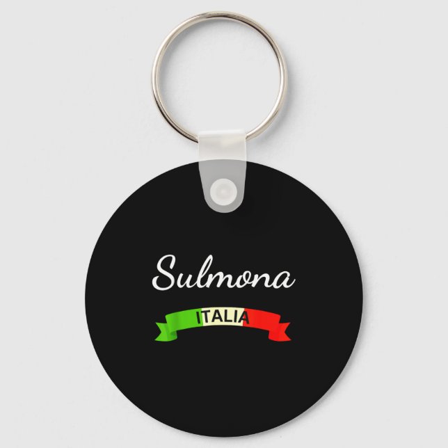Sulmona Italy Flag Italia Souvenir Gift Matching I Key Ring (Front)