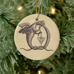 Sulphur and Mercury Dragons Ceramic Tree Decoration