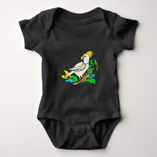 Sulphur crested cockatoo baby bodysuit