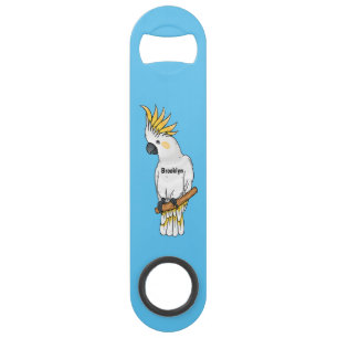 Sulphur-crested cockatoo bird cartoon illustration