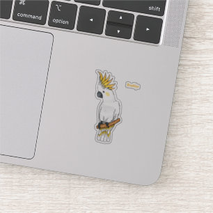 Sulphur-crested cockatoo bird cartoon illustration
